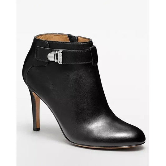 COACH Boots Womens 6.5 Black Sondra Leather High Heel Belted Booties1