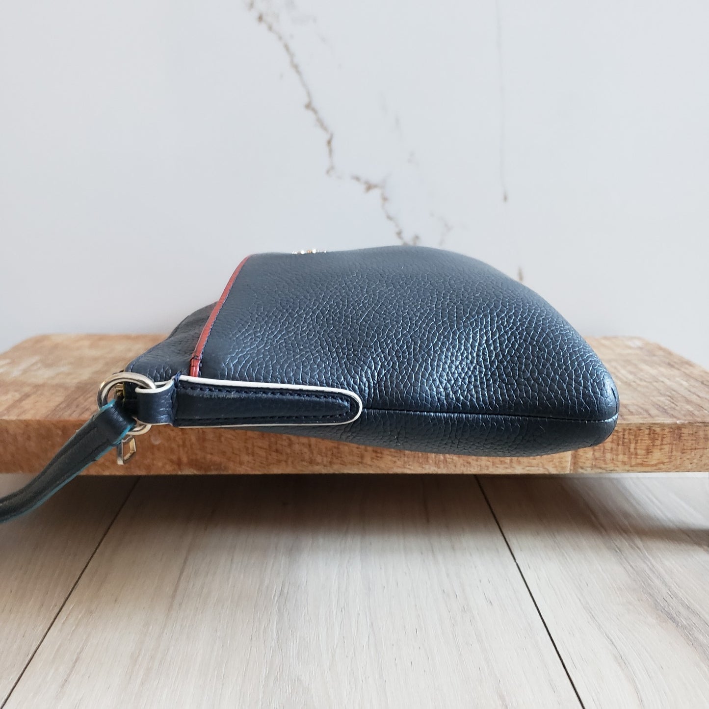 Coach Crossbody Bag Tricolor Navy Red Leather Journal15