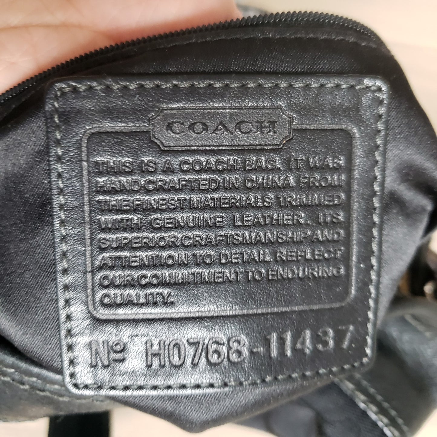 Coach Crossbody Bag Bleeker Black Signature Canvas Leather Trim Bucket Purse 3