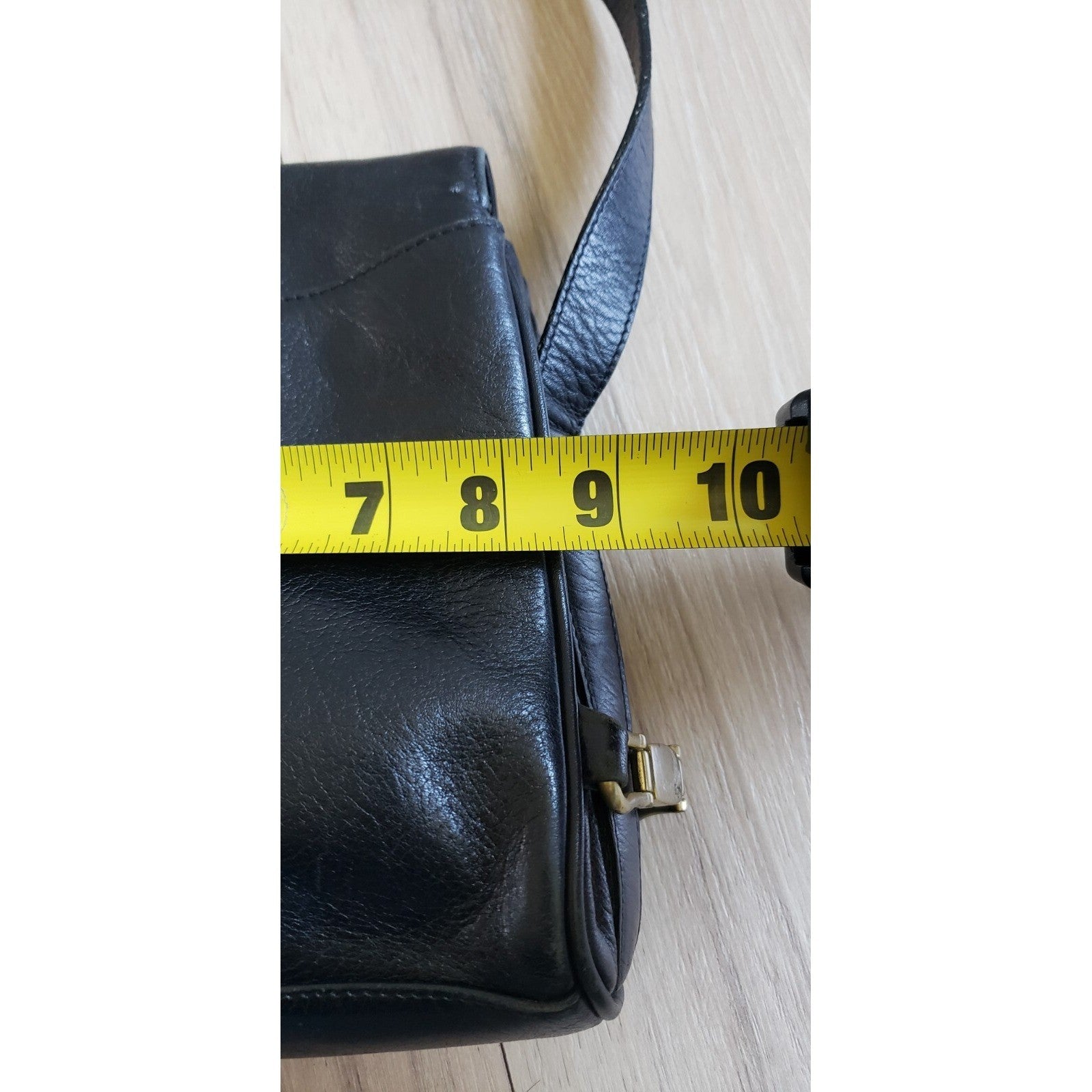 Vintage Liz Claiborne Shoulder Bag Womens Black Leather5