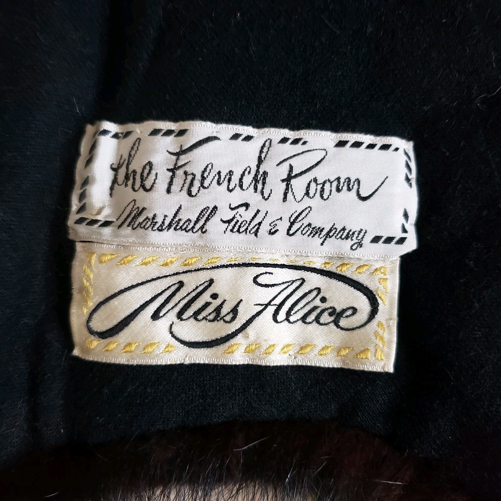 The French Room Miss Alice Muskrat Fur Collar Wrap Womens Brown Vtg Lined Prom1