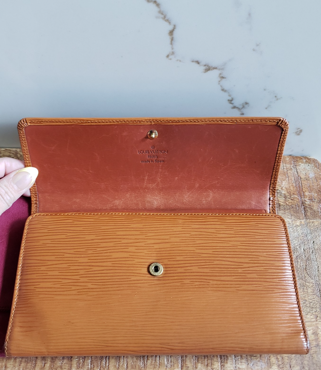 Louis Vuitton Epi Leather Wallet Brown French Flap Clutch VTG Spain LV with Dust7