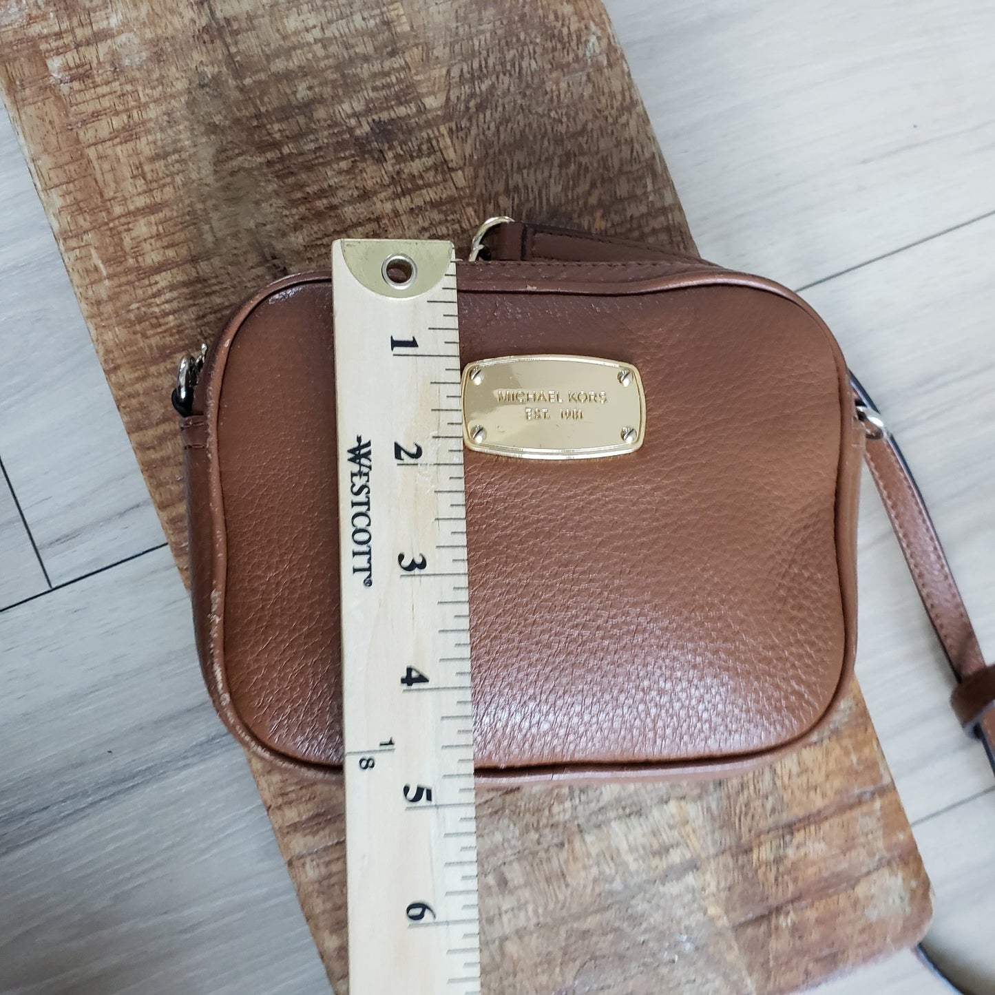 Michael Kors Crossbody Bag Womens Brown Pebbled Leather Mini Purse11