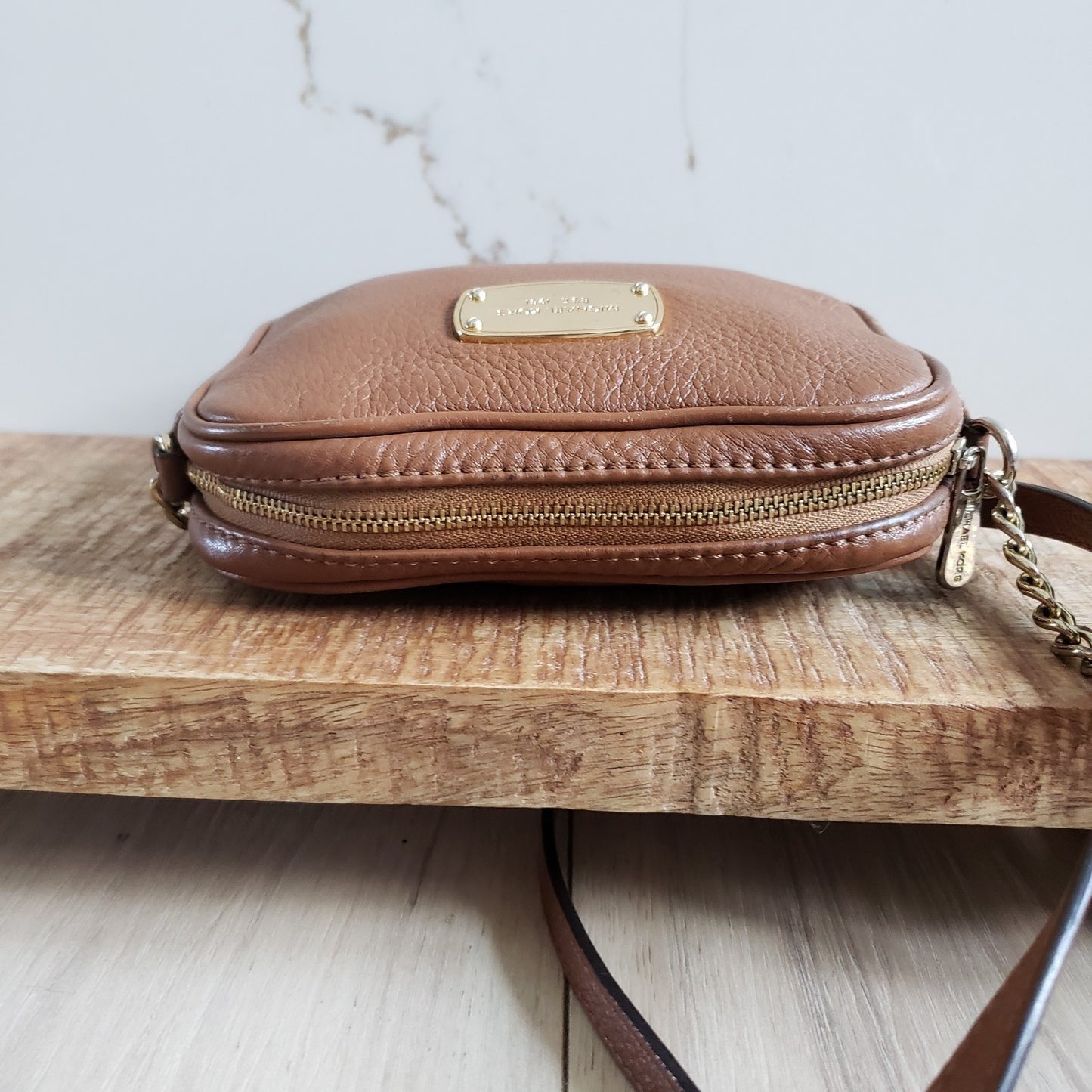 Michael Kors Crossbody Bag Womens Brown Pebbled Leather Mini Purse13