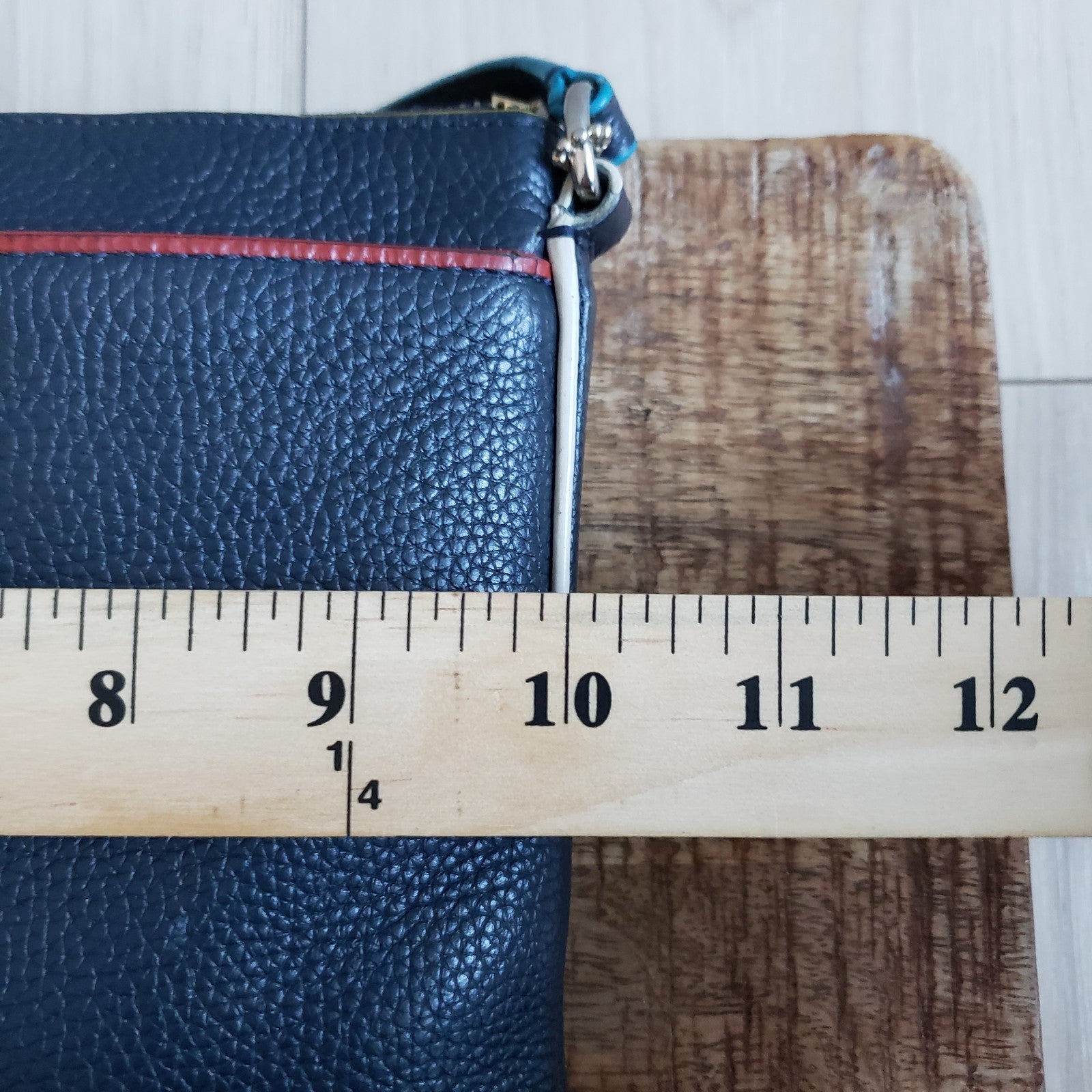 Coach Crossbody Bag Tricolor Navy Red Leather Journal10