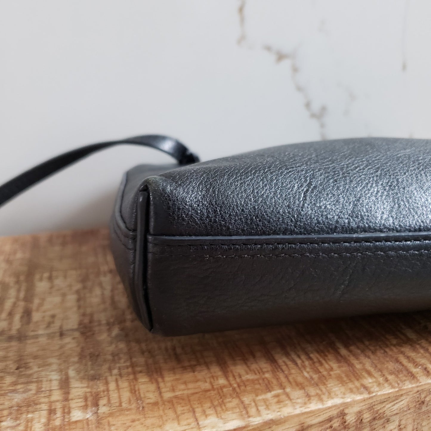 Babaton Aritzia Wentworth Crossbody Bag Black Leather Double Zip Pouch4