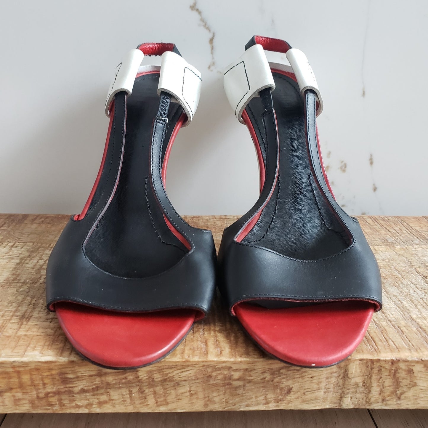 Givenchy Heels Womens 37 Black Leather Slingback Archival2