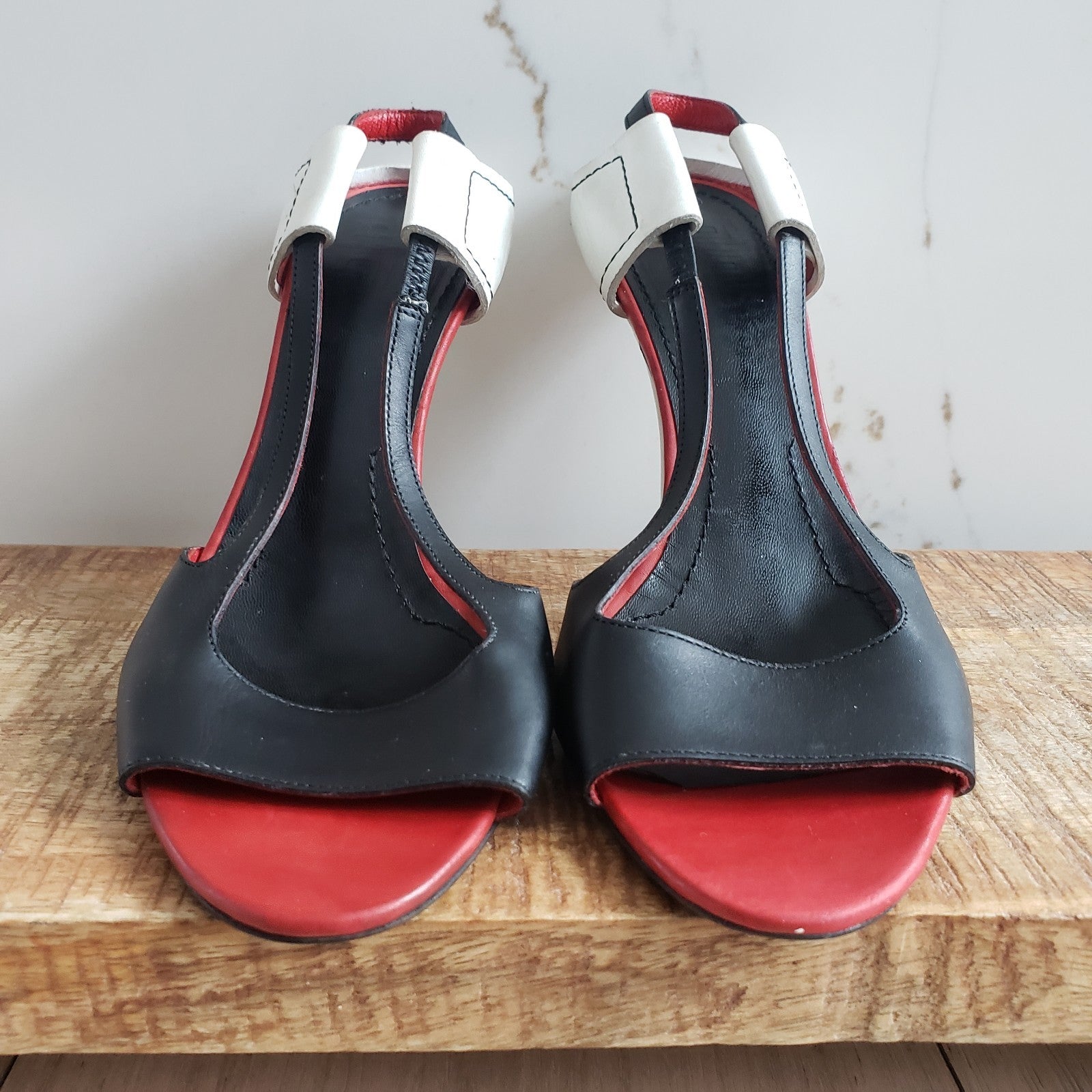 Givenchy Heels Womens 37 Black Leather Slingback Archival2