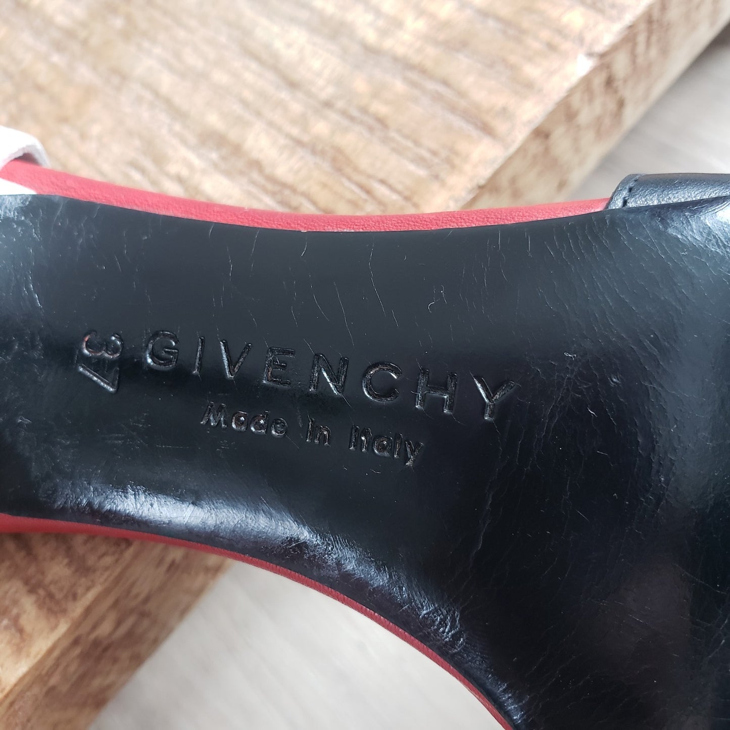 Givenchy Heels Womens 37 Black Leather Slingback Archival5