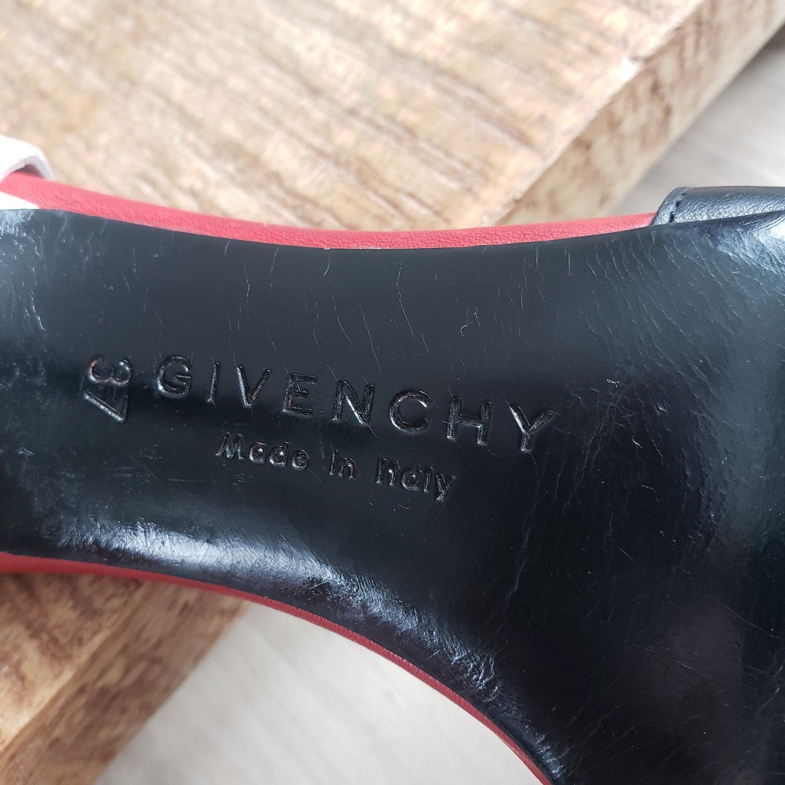 Givenchy Heels Womens 37 Black Leather Slingback Archival5
