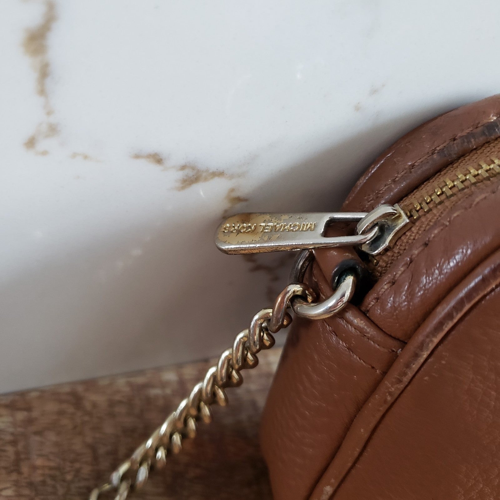 Michael Kors Crossbody Bag Womens Brown Pebbled Leather Mini Purse4