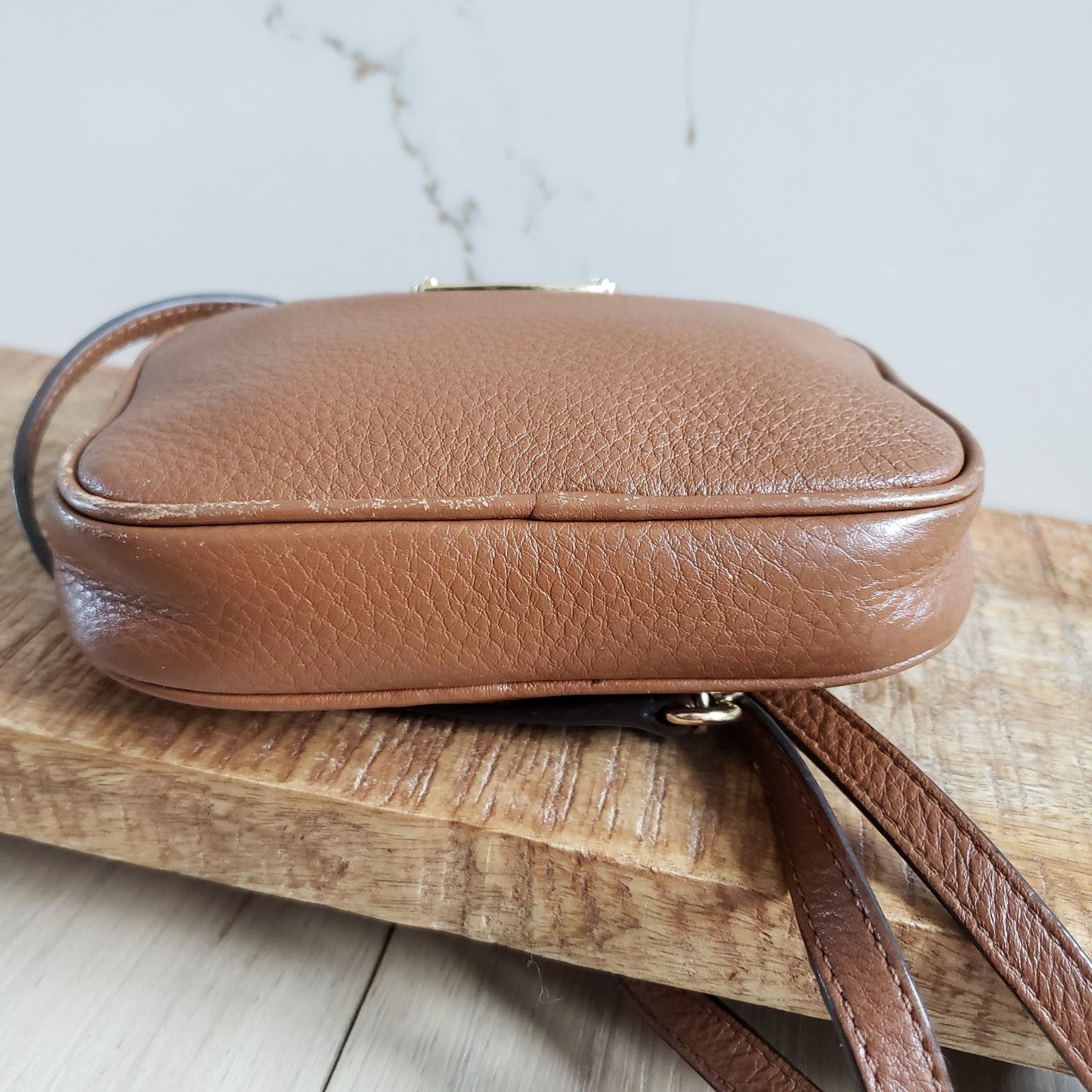 Michael Kors Crossbody Bag Womens Brown Pebbled Leather Mini Purse7