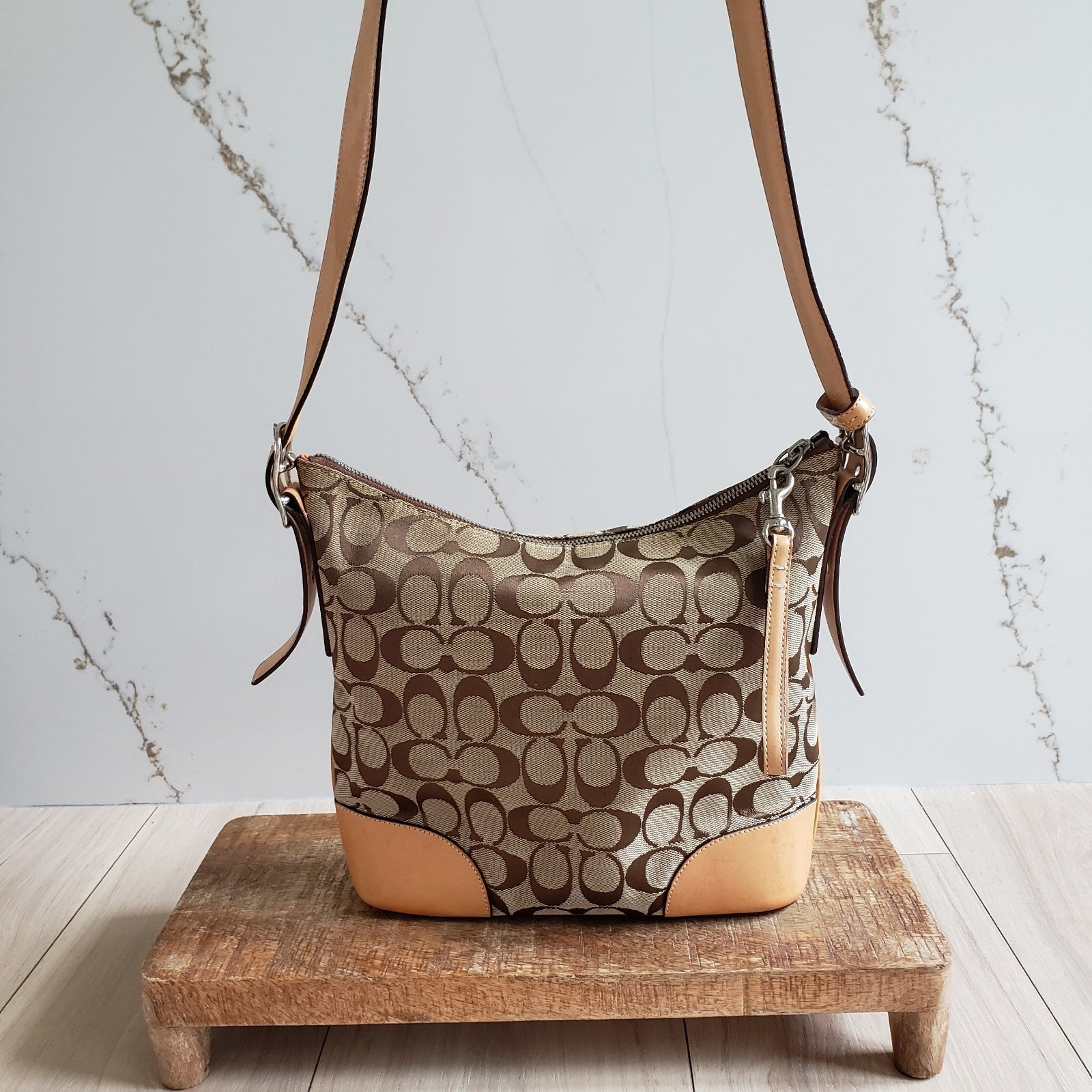 Coach Leather Bag Brown Everyday Work Carryall Crossbody1