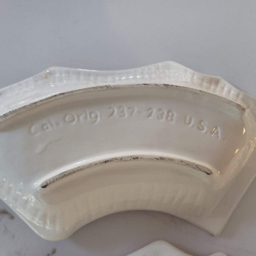 Vtg California Originals Chip Dip Serving Set Floral Ceramic 237 238 Made in USA6