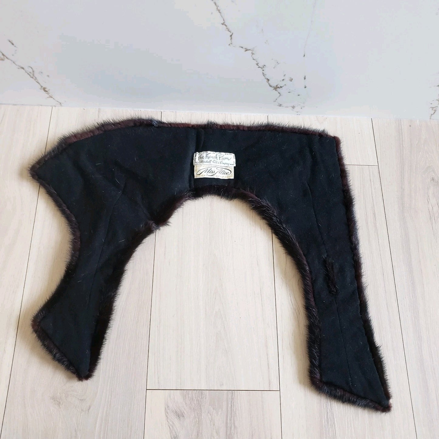 The French Room Miss Alice Muskrat Fur Collar Wrap Womens Brown Vtg Lined Prom5