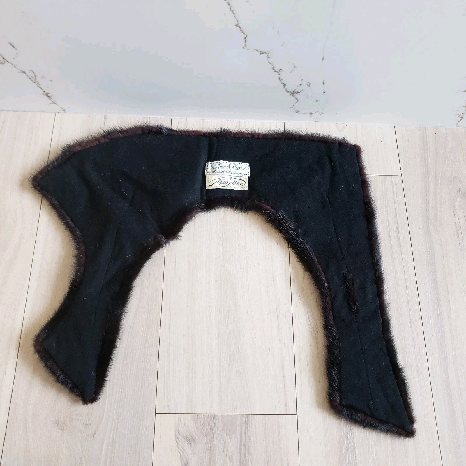 The French Room Miss Alice Muskrat Fur Collar Wrap Womens Brown Vtg Lined Prom5