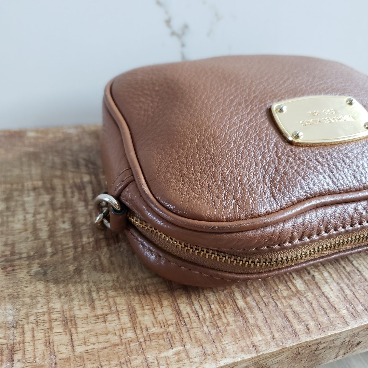 Michael Kors Crossbody Bag Womens Brown Pebbled Leather Mini Purse9