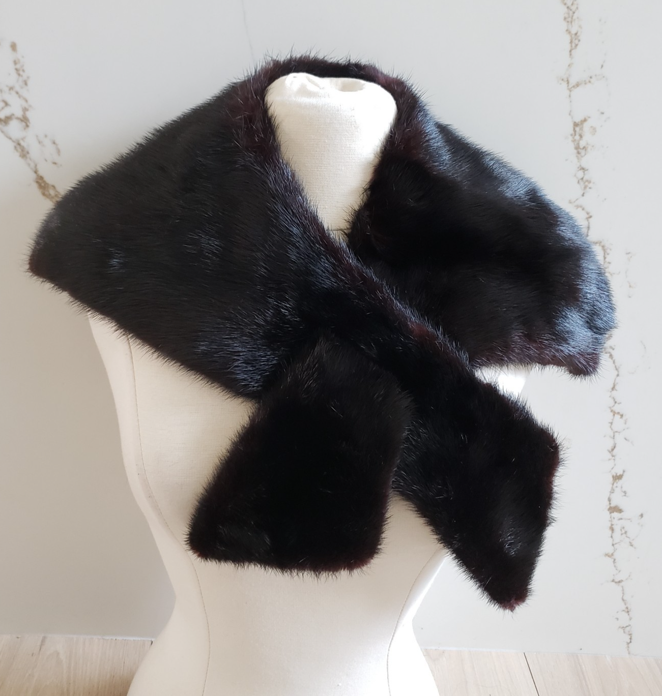 The French Room Miss Alice Muskrat Fur Collar Wrap Womens Brown Vtg Lined Prom0