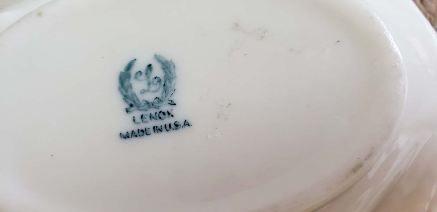 VTG Lenox Porcelain Shell Dish Made in USA Bone Leaf Bowl Coastal Nautical Decor4