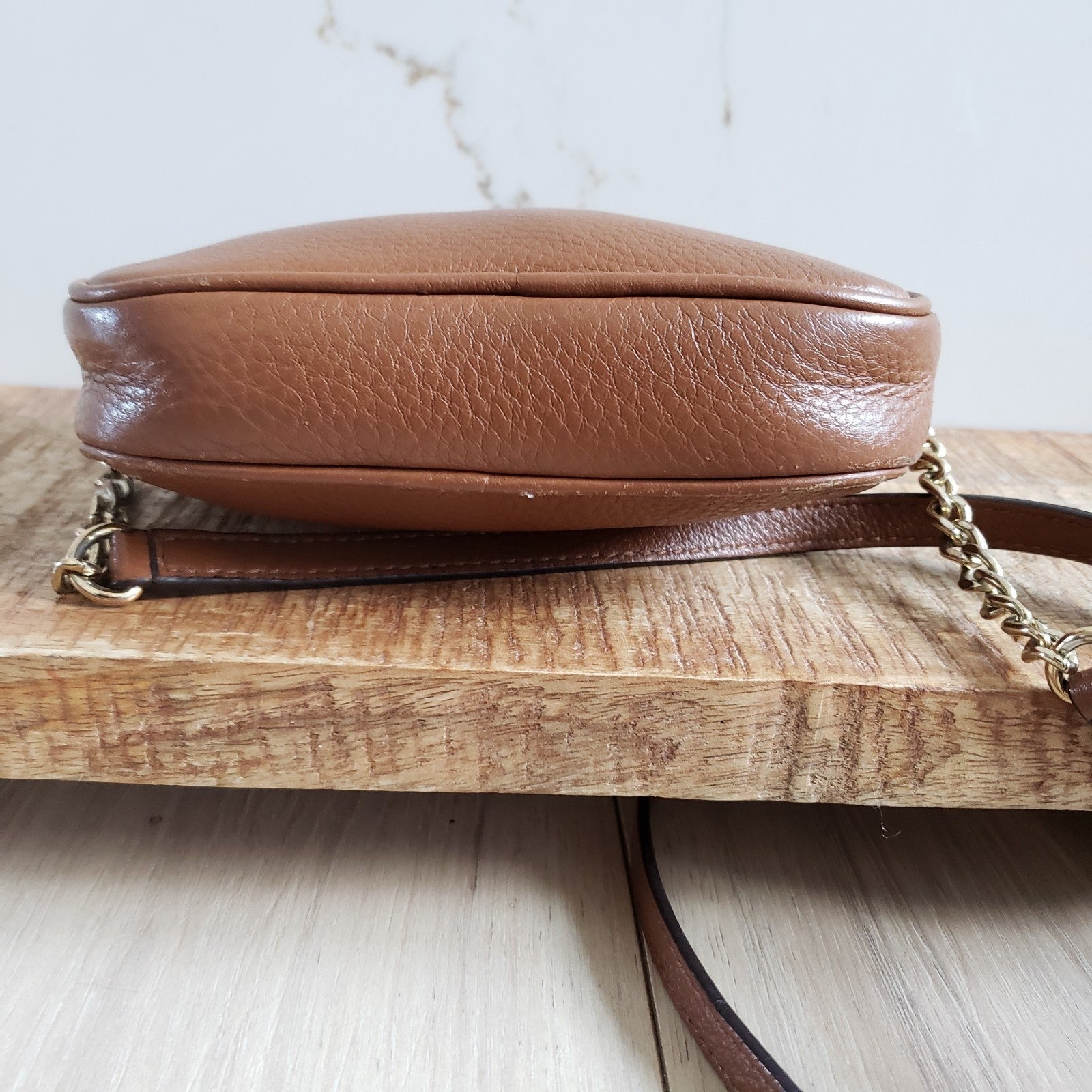 Michael Kors Crossbody Bag Womens Brown Pebbled Leather Mini Purse3