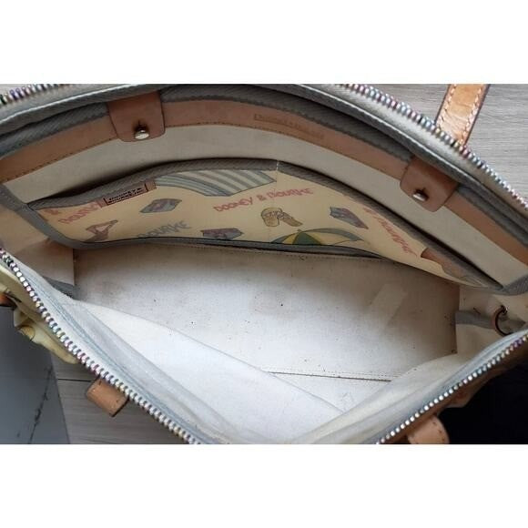 Dooney Bourke Shoulder Bag Vintage Popsicle Print Tote Sand Leather Iconic12