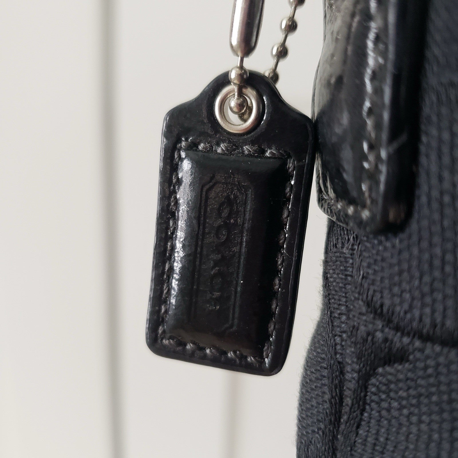 Coach Crossbody Bag Black Signature Jacquard Canvas Mini Y2K Purse3