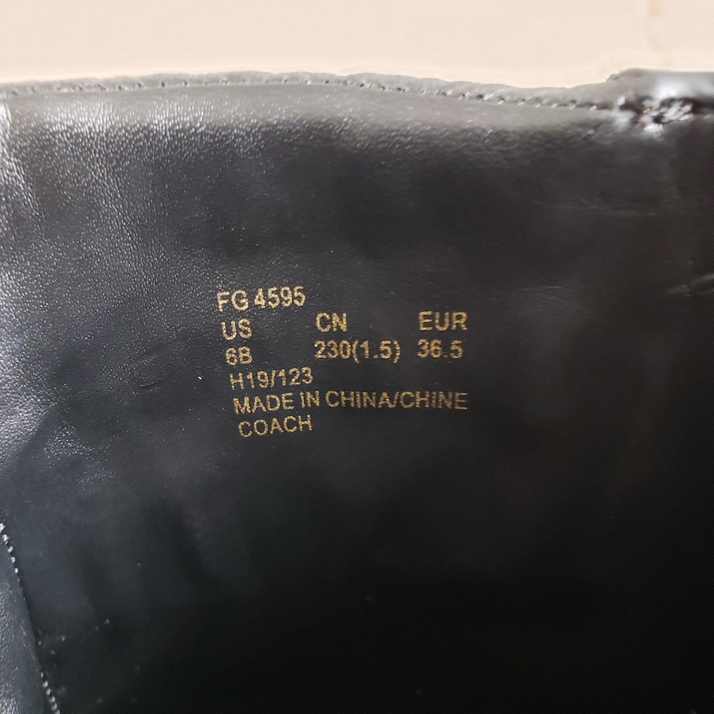 Coach Boots Womens 6 Black Leather Faux Fur Jenna Combat Block Heel10