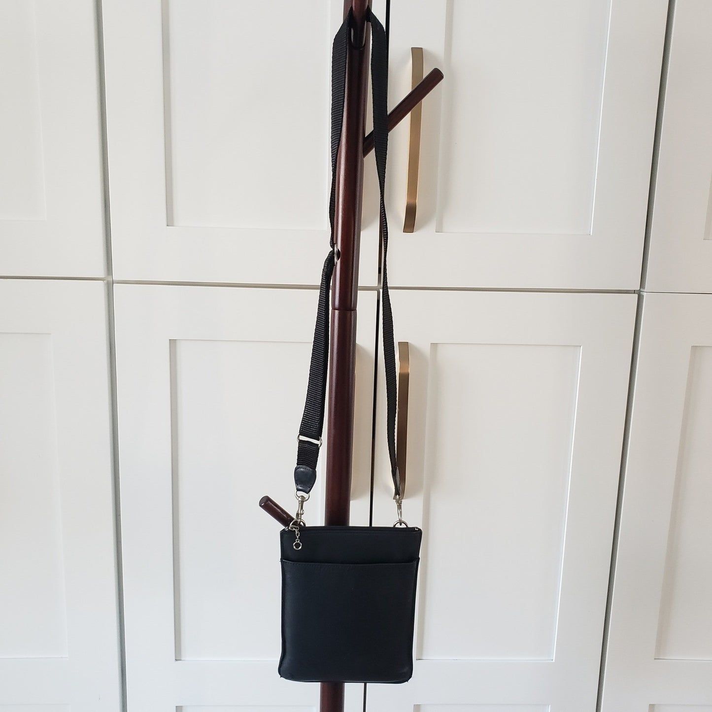 Coach Crossbody Vintage Black Leather Hamptons Slim Messenger Bag Made in USA6