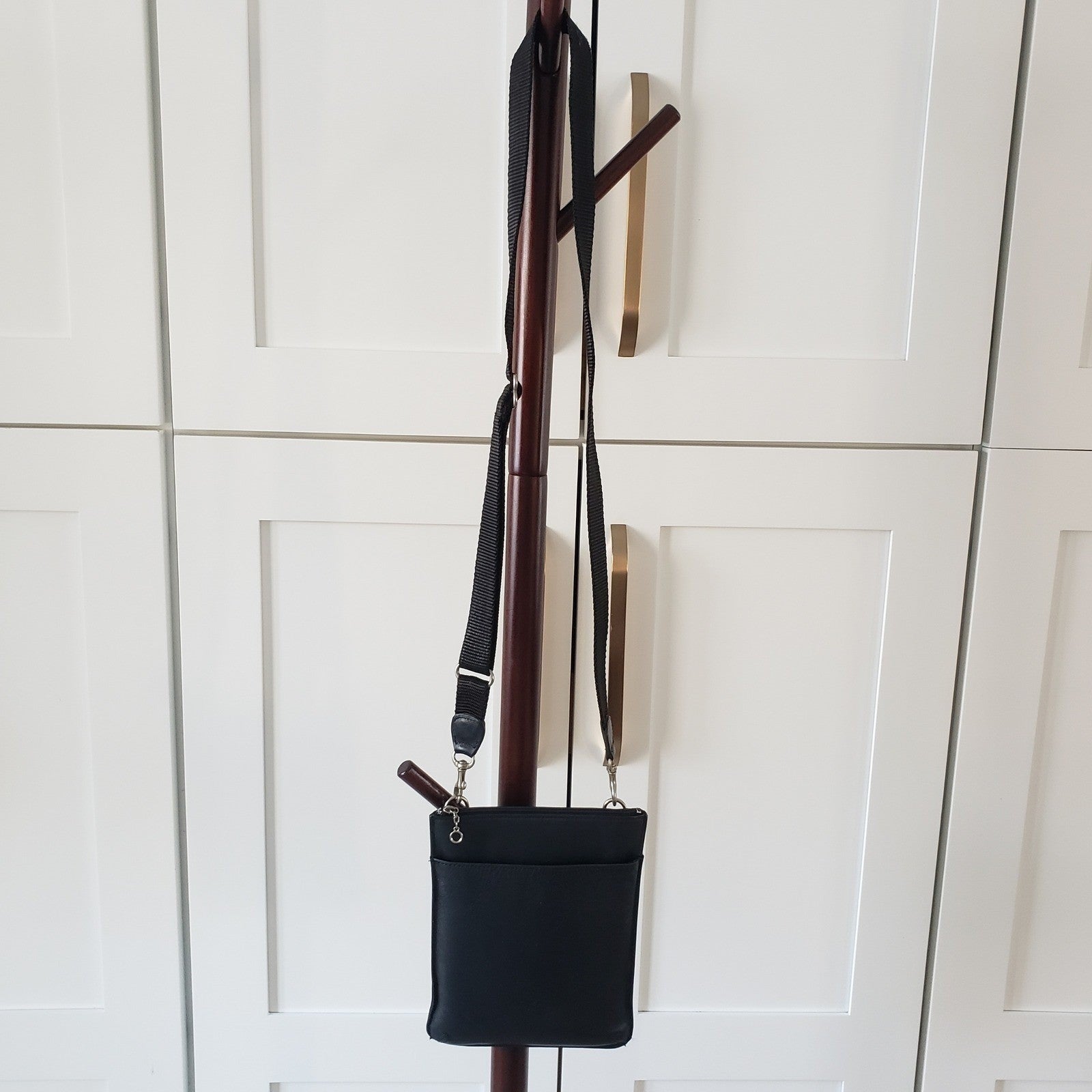 Coach Crossbody Vintage Black Leather Hamptons Slim Messenger Bag Made in USA6