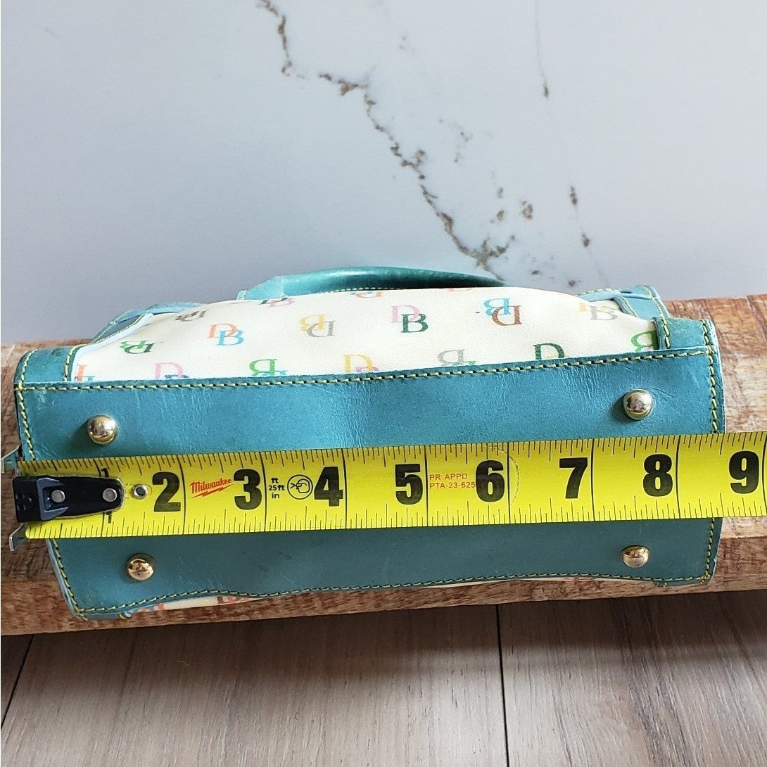 Dooney Bourke Satchel Vintage Blue Leather It Collection Mini Tote Made in Italy3