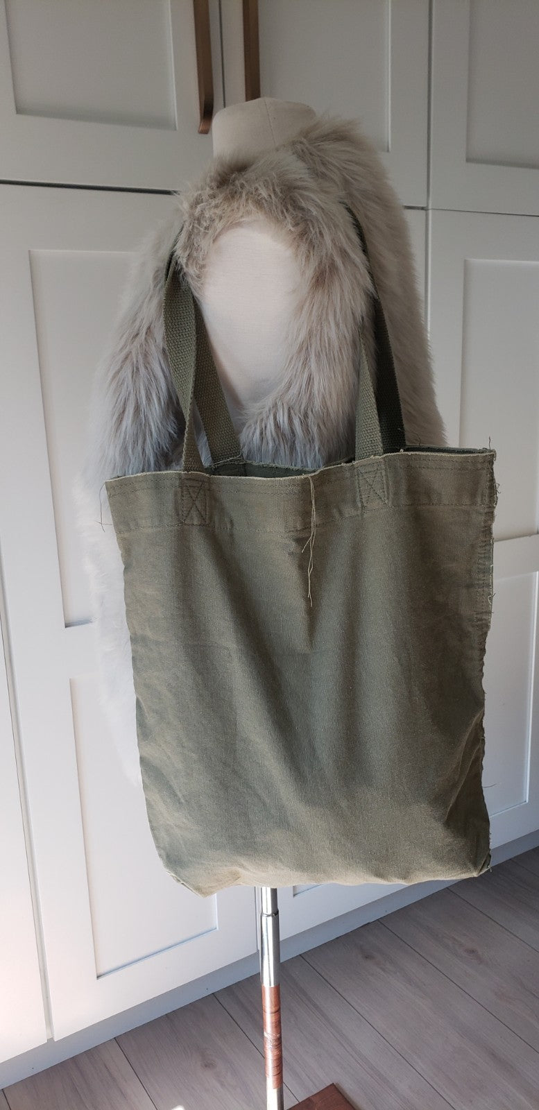 VTG Rolling Stones 2007 Army Green Canvas Tote Bag Y2K Band Merch School Purse1