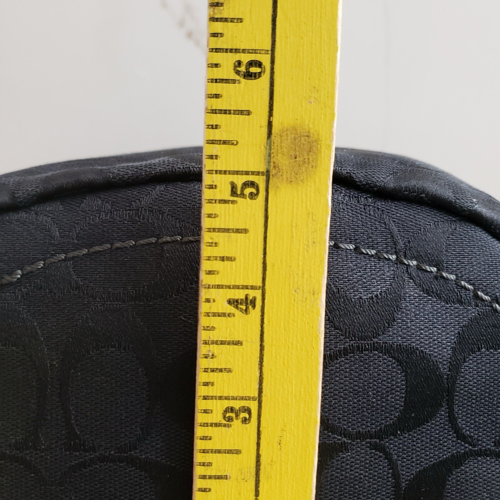 Coach Crossbody Bag Bleeker Black Signature Canvas Leather Trim Bucket Purse 10