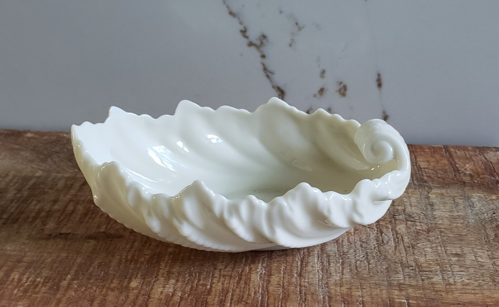 VTG Lenox Porcelain Shell Dish Made in USA Bone Leaf Bowl Coastal Nautical Decor0