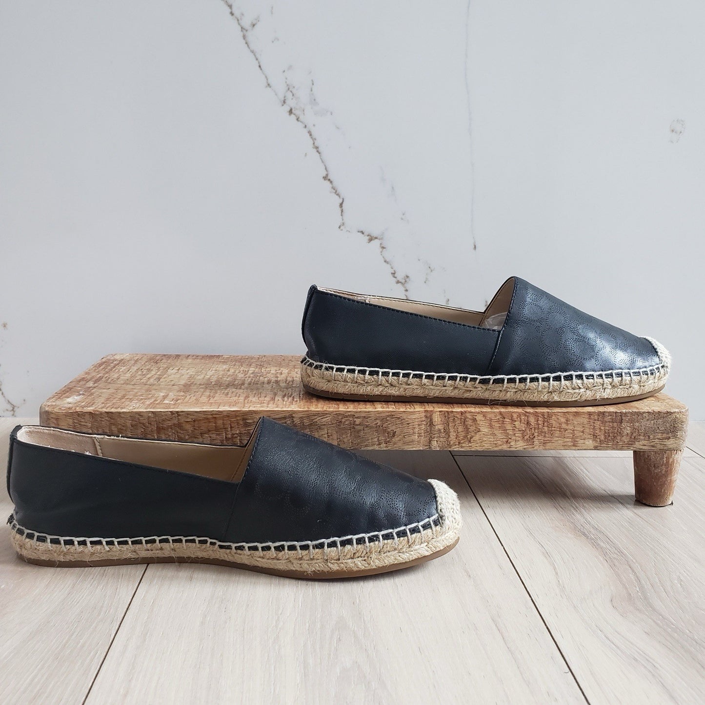 Coach Loafers Womens 6 Black Leather Carley Espadrille Flats1