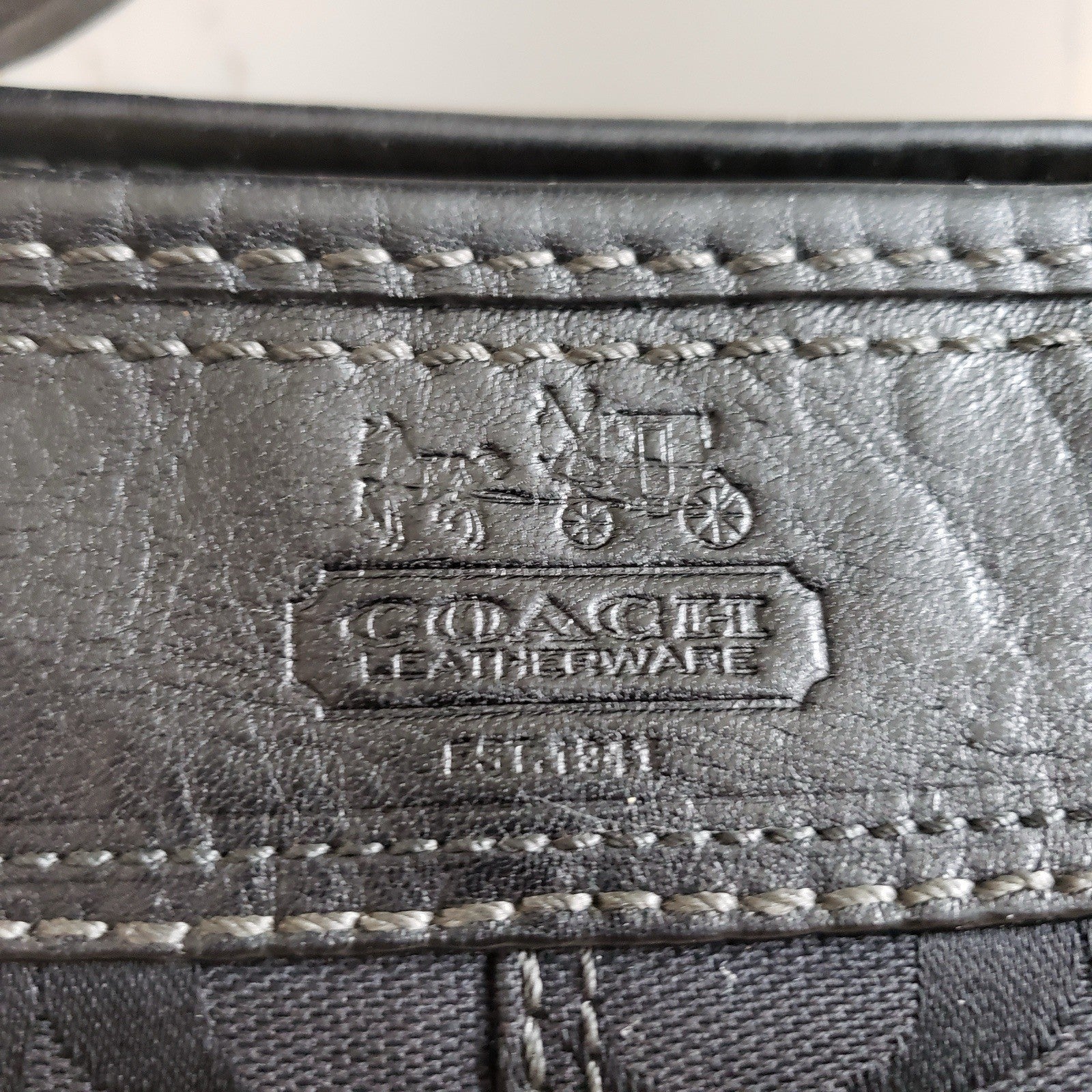Coach Crossbody Bag Bleeker Black Signature Canvas Leather Trim Bucket Purse 4