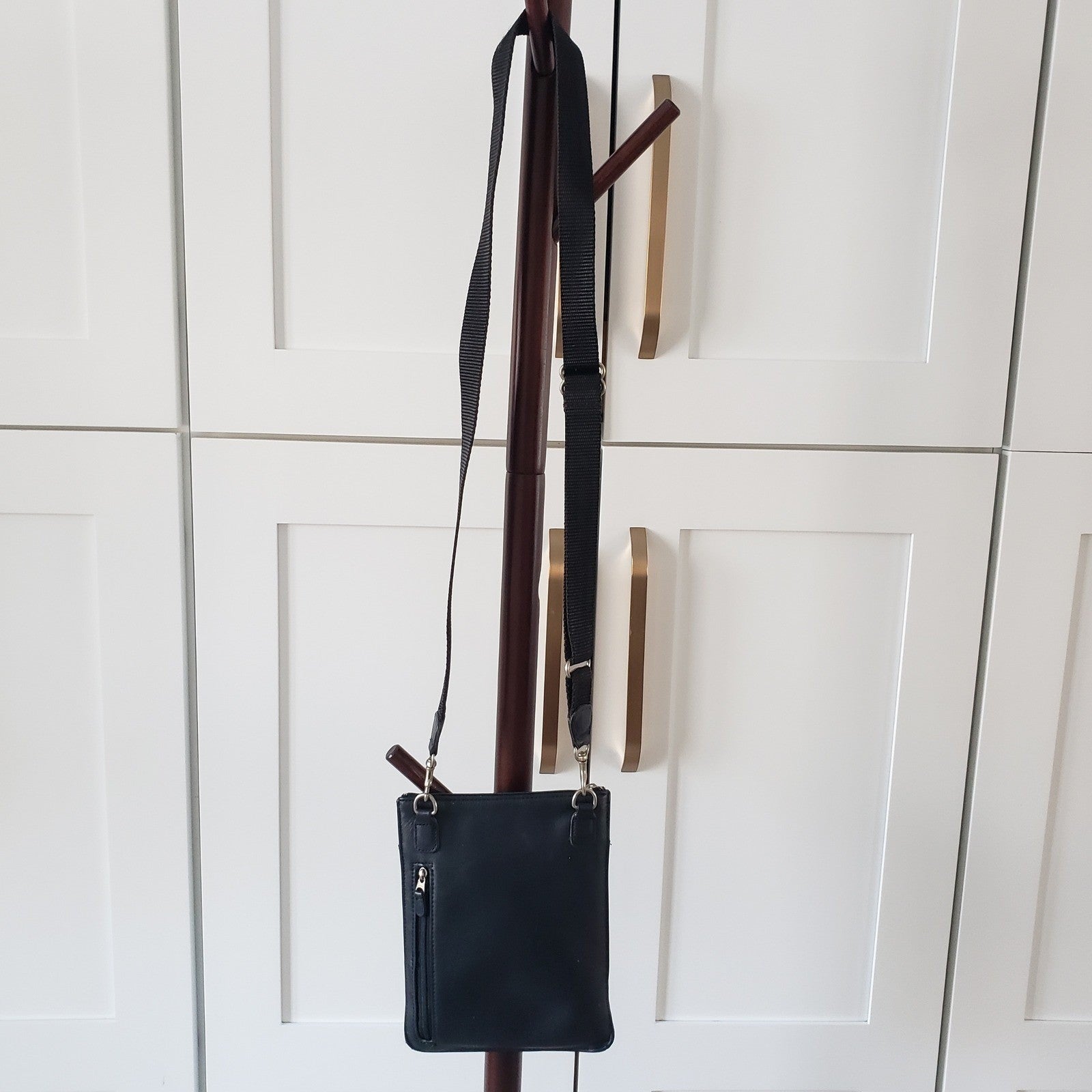 Coach Crossbody Vintage Black Leather Hamptons Slim Messenger Bag Made in USA1