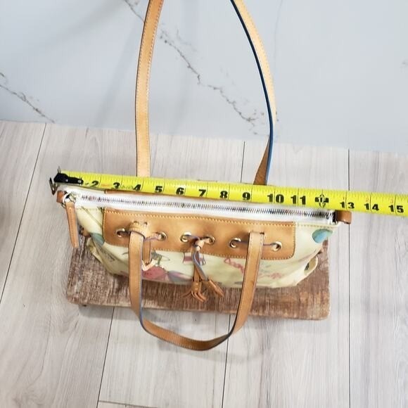 Dooney Bourke Shoulder Bag Vintage Popsicle Print Tote Sand Leather Iconic9