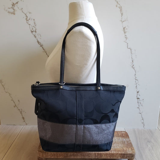 Coach Leather Tote Bag Black Everyday Work Carryall  F0868-129771